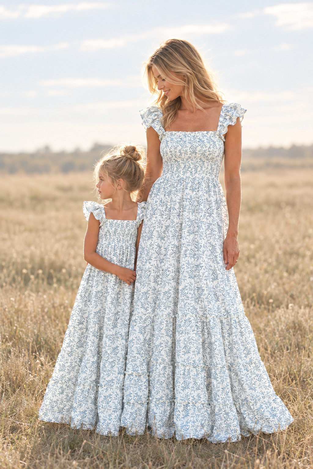SS Girl's Dress Marabella Dress (blue mist floral)
