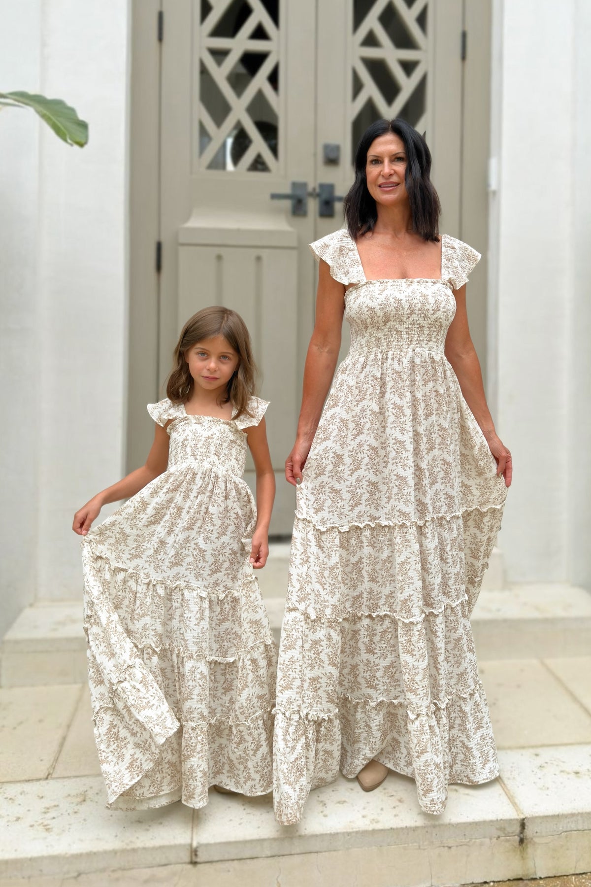 SS Girl's Dress Marabella Dress (mocha mist floral)