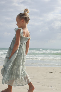 SS Girl's Dress Marabella Dress (sage swiss dot)