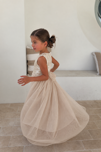 SS Girl's Dress Noelle Dress (sequin natural tulle)