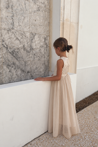 SS Girl's Dress Noelle Dress (sequin natural tulle)