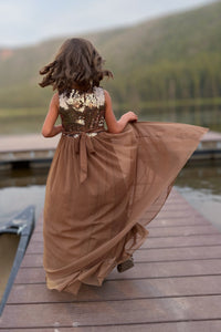 SS Girl's Dress Noelle Dress (sequin cocoa tulle)