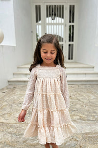 SS Girl's Dress Nora Dress (natural swiss dot)