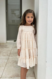 SS Girl's Dress Nora Dress (natural swiss dot)