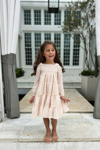 SS Girl's Dress Nora Dress (natural swiss dot)