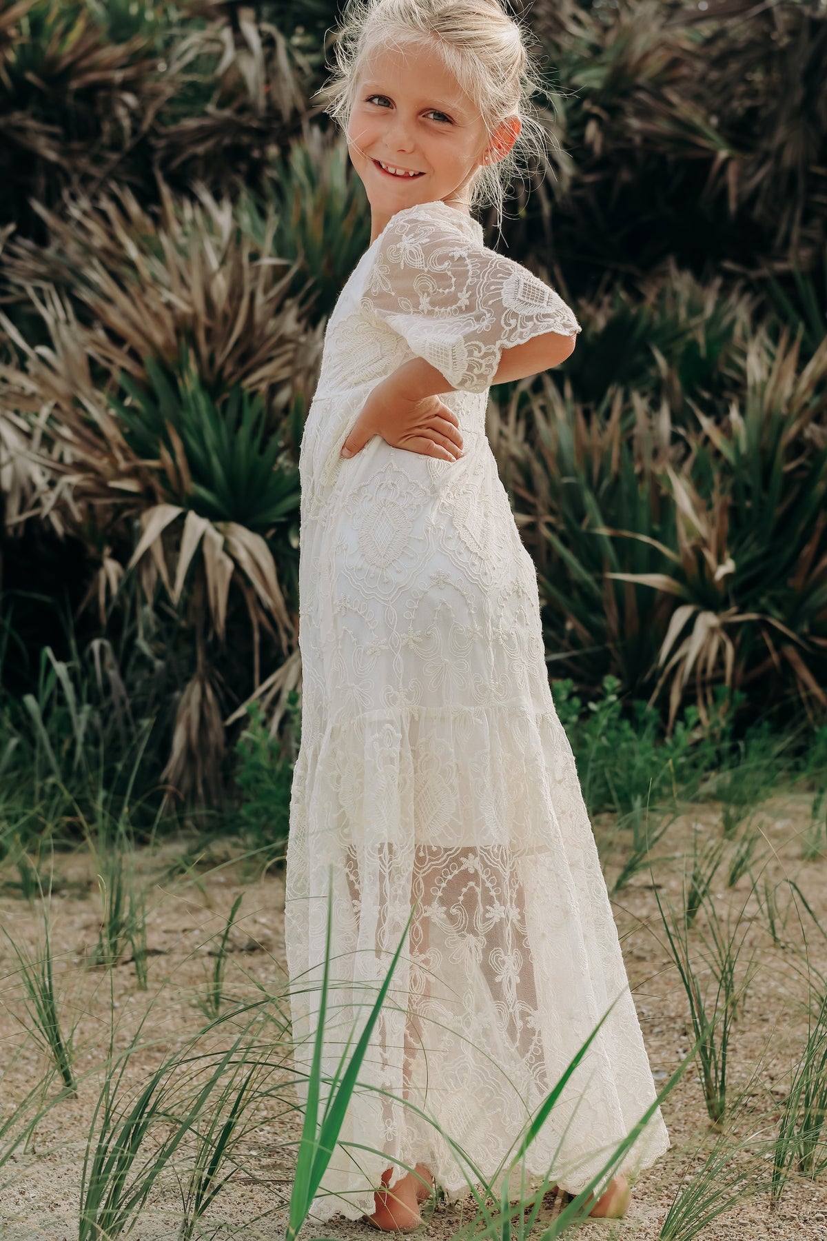 SS Girl's Dress Ophelia Maxi (ivory lace)