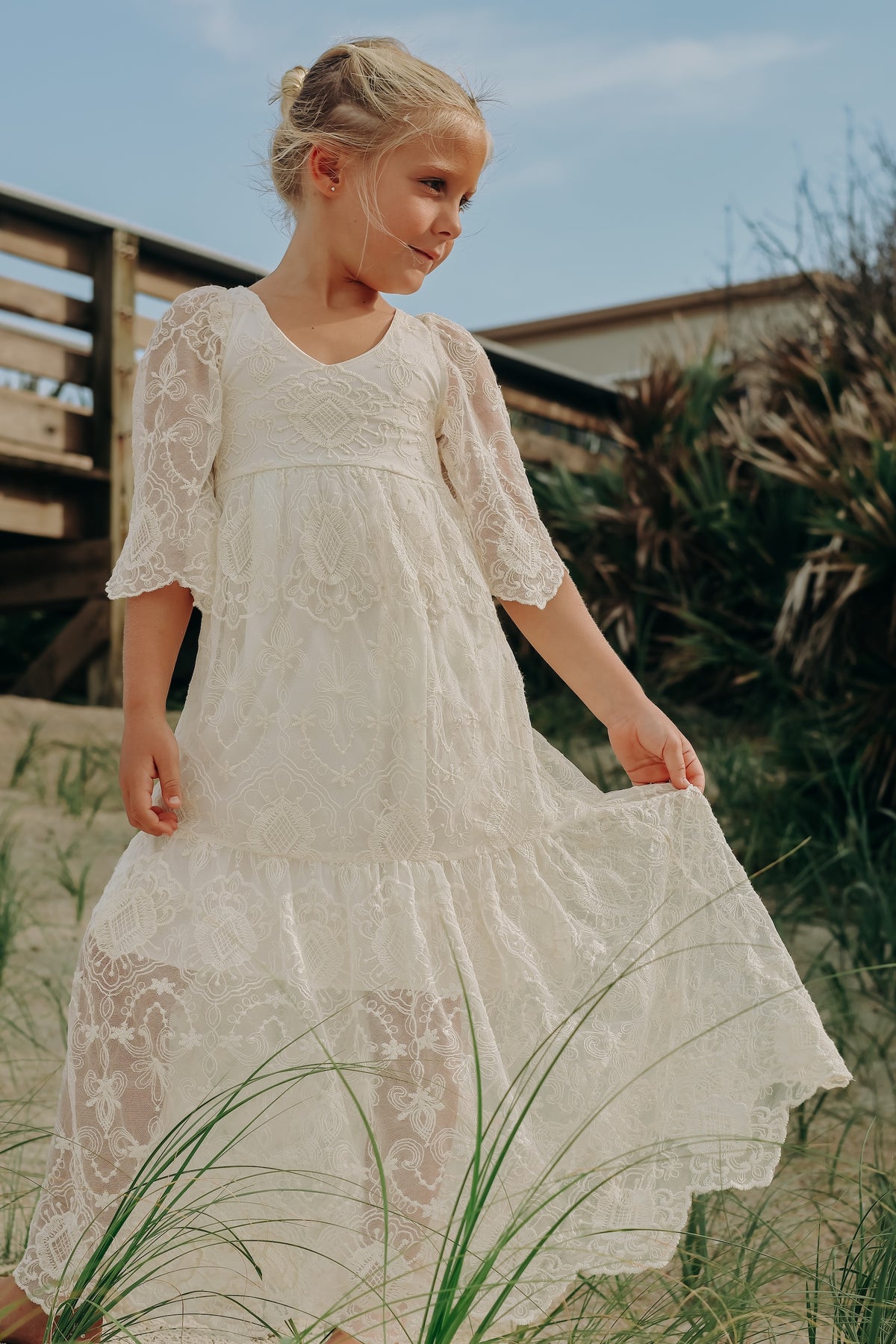 SS Girl's Dress Ophelia Maxi (ivory lace)