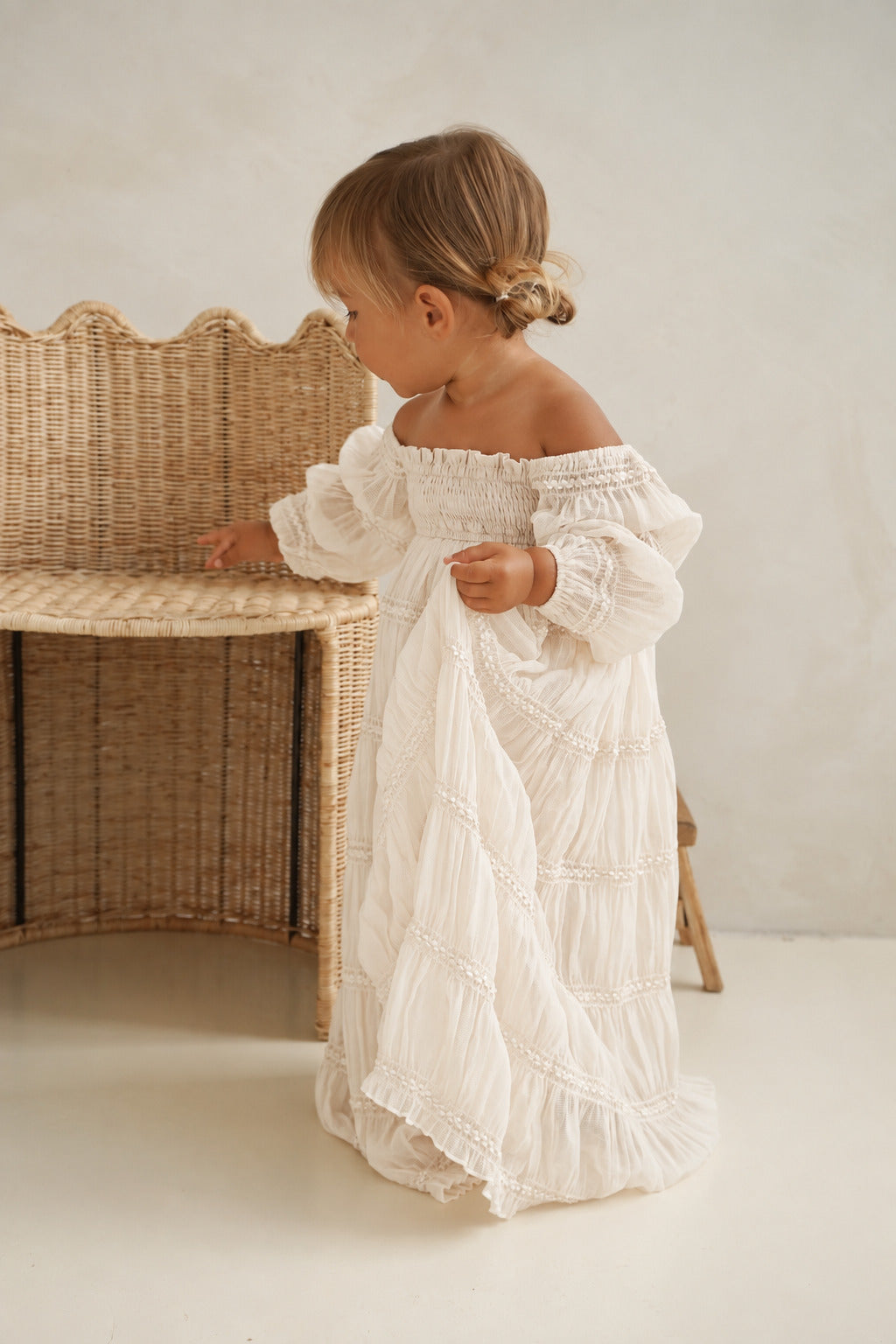 SS Girl's Dress Pippa Maxi (ivory chiffon)