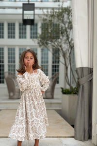 SS Girl's Dress Pippa Dress (mocha mist floral)