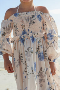 SS Girl's Dress Pippa Maxi (floral blue chiffon)
