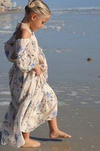 SS Girl's Dress Pippa Maxi (floral blue chiffon)