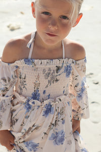 SS Girl's Dress Pippa Maxi (floral blue chiffon)
