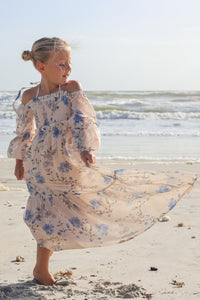 SS Girl's Dress Pippa Maxi (floral blue chiffon)