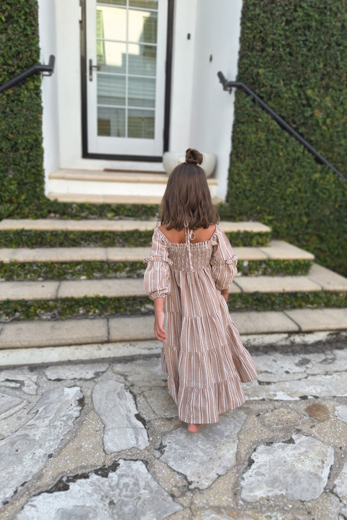 SS Girl's Dress Pippa Maxi (mocha stripe)