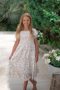 SS Girl's Dress Elle Midi (art floral)