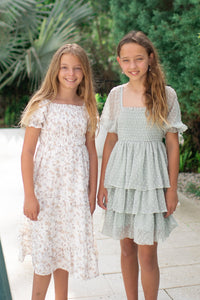 SS Girl's Dress Elle Midi (art floral)