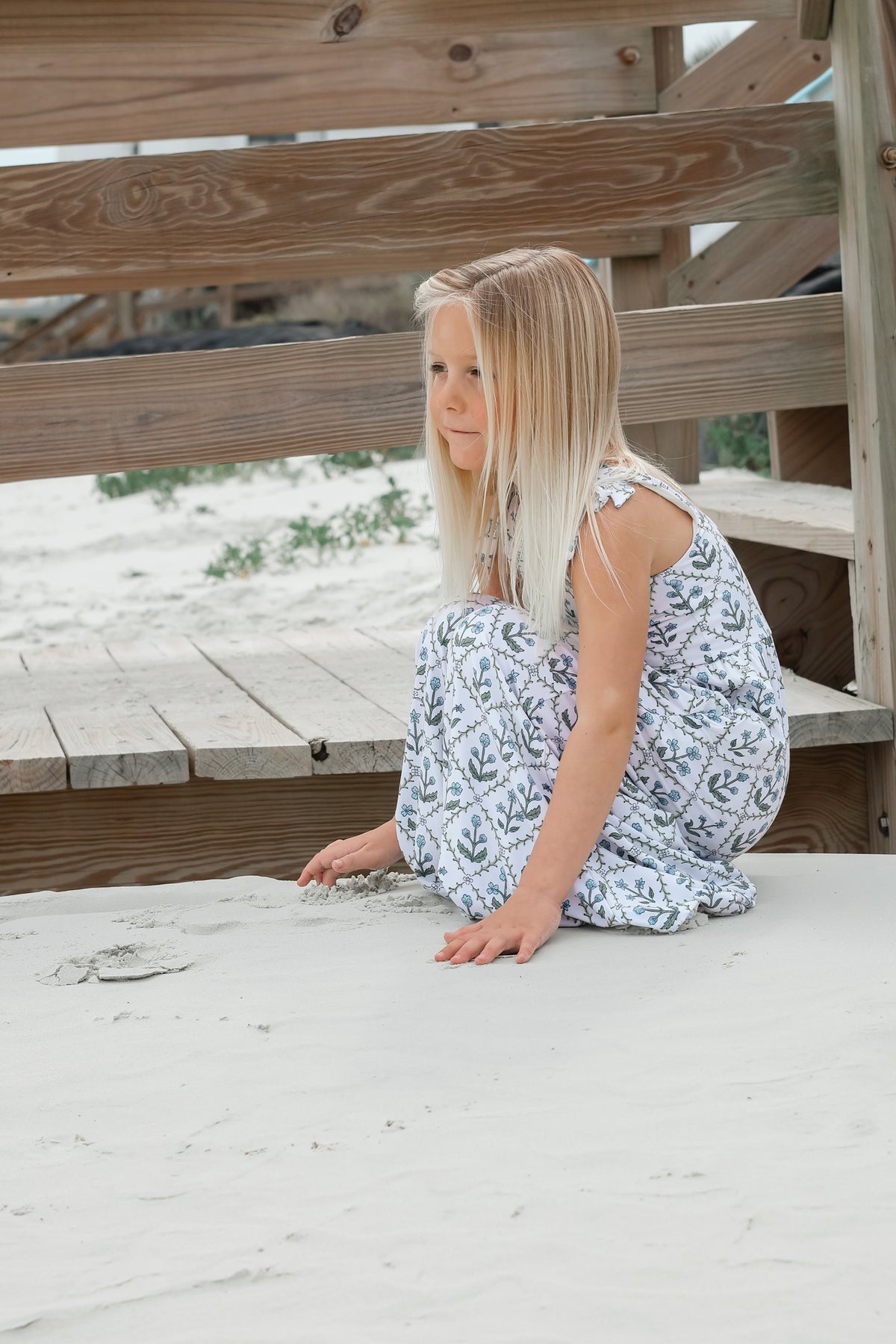 LB Girl's Romper Rita Tie Romper (bluebell)