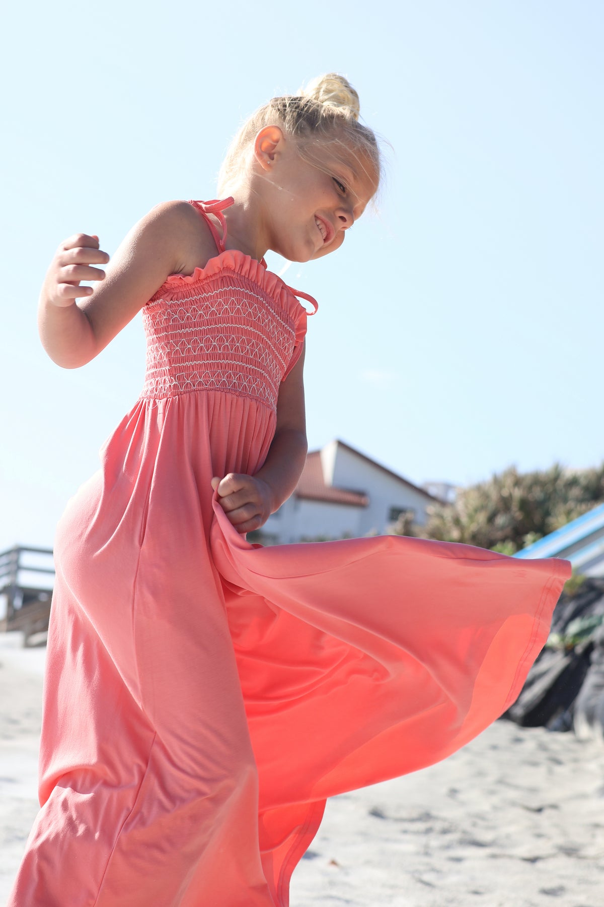 LB Girl's Dress Stella Maxi (shell pink) FINAL SALE