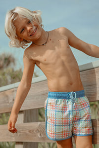 LB Boy's Swim Surf Shorts (plaid)
