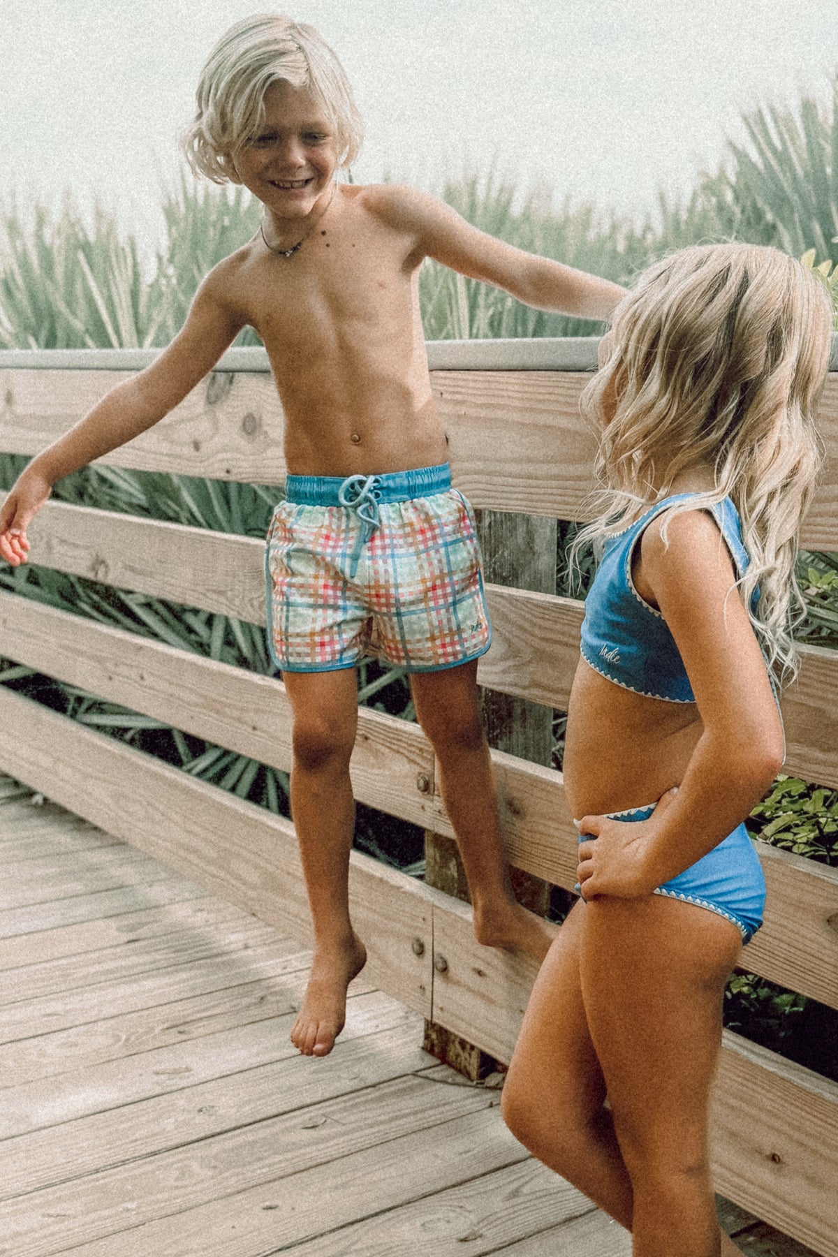 LB Girl's Swim Scoopback Set (bluebird embroidered)
