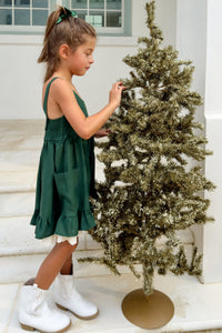 SS Girl's Dress Tilly Pocket Dress (forest linen)