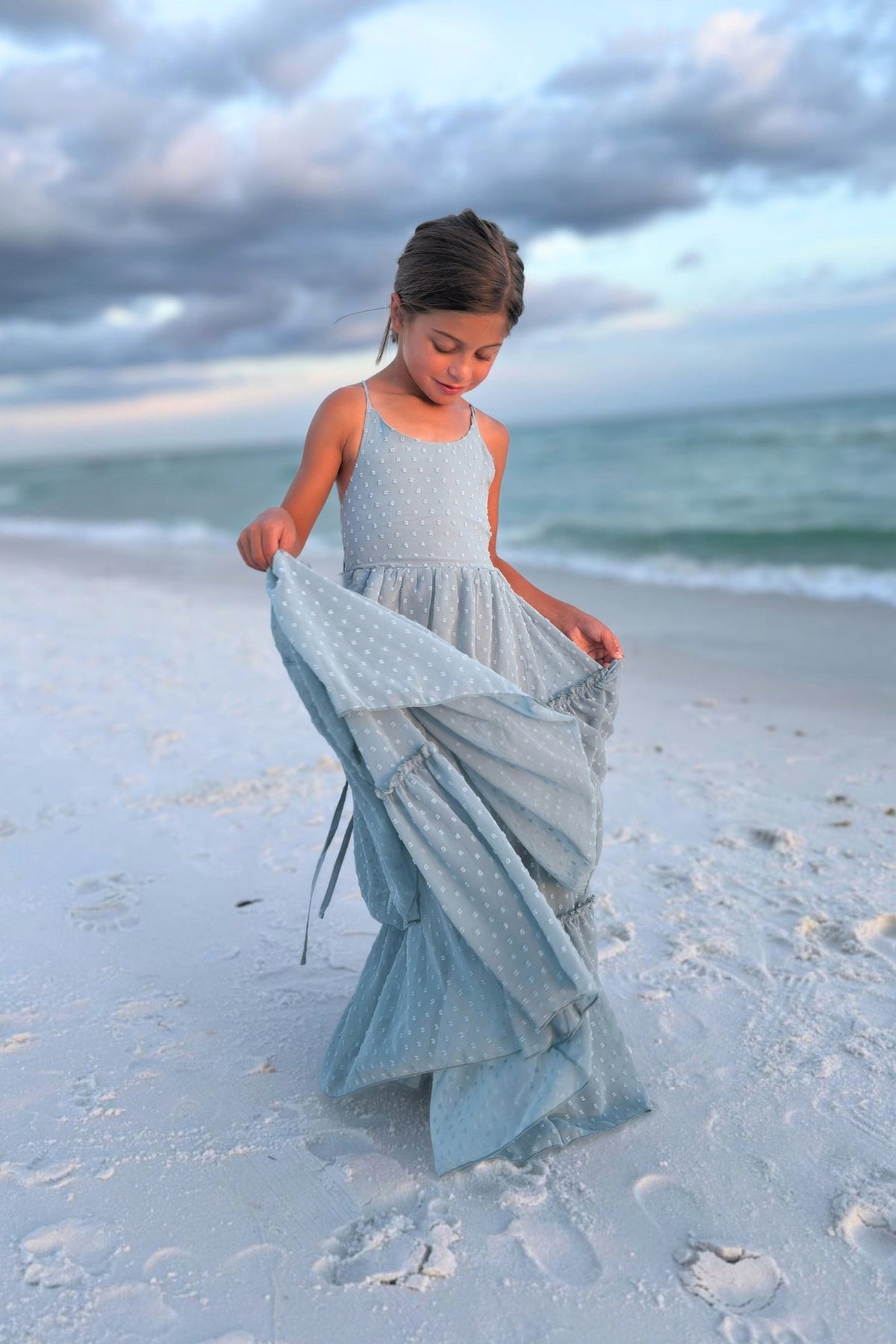 SS Girl's Dress Wendy Dress (blue swiss dot)