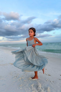 SS Girl's Dress Wendy Dress (blue swiss dot)