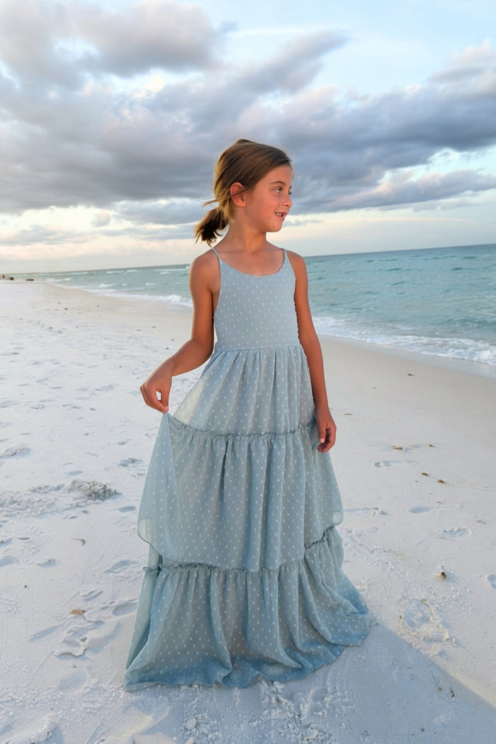 SS Girl's Dress Wendy Dress (blue swiss dot)