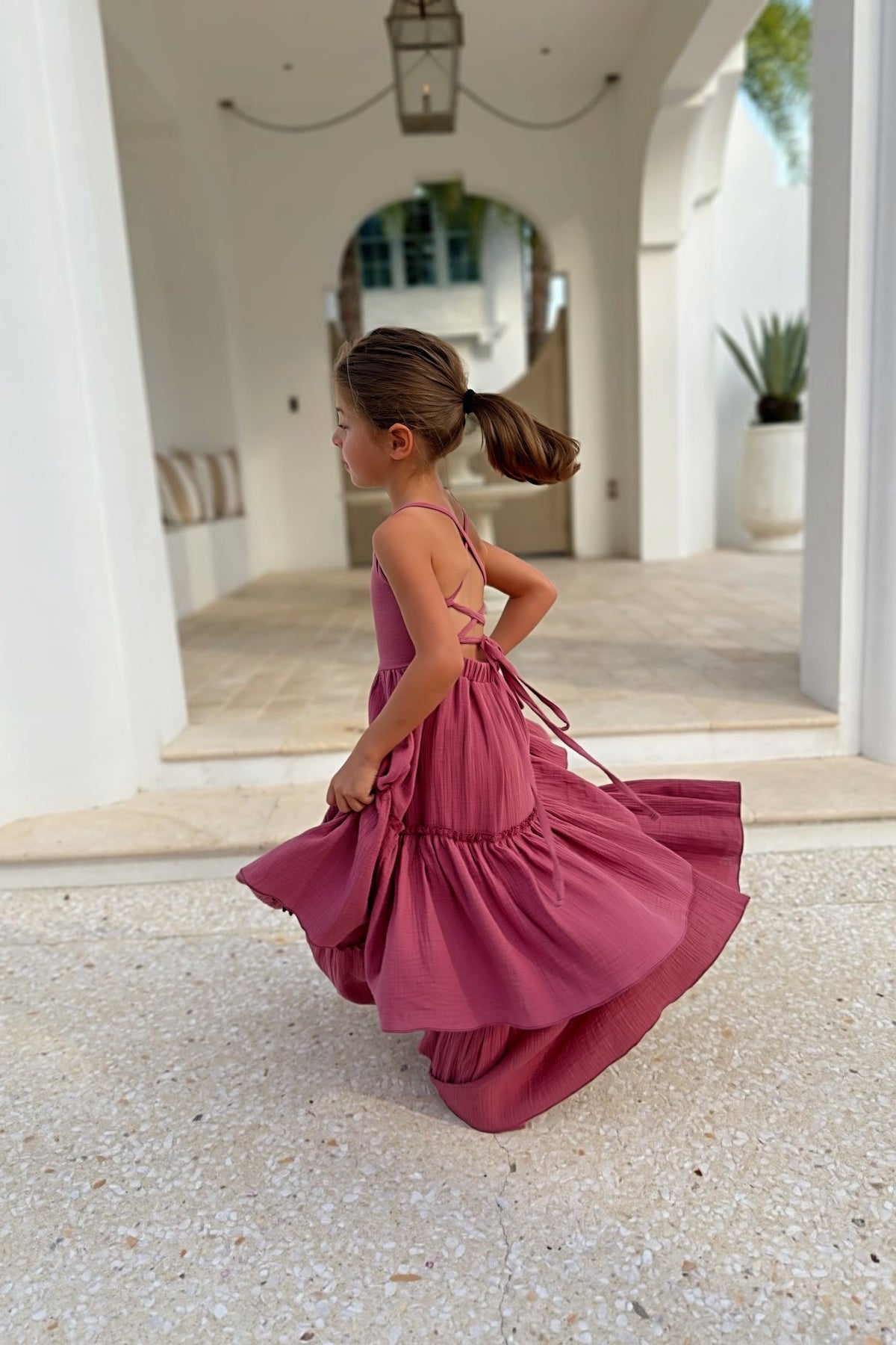 SS Girl's Dress Wendy Dress (rose muslin)