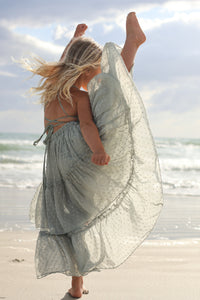 SS Girl's Dress Wendy Dress (sage swiss dot)