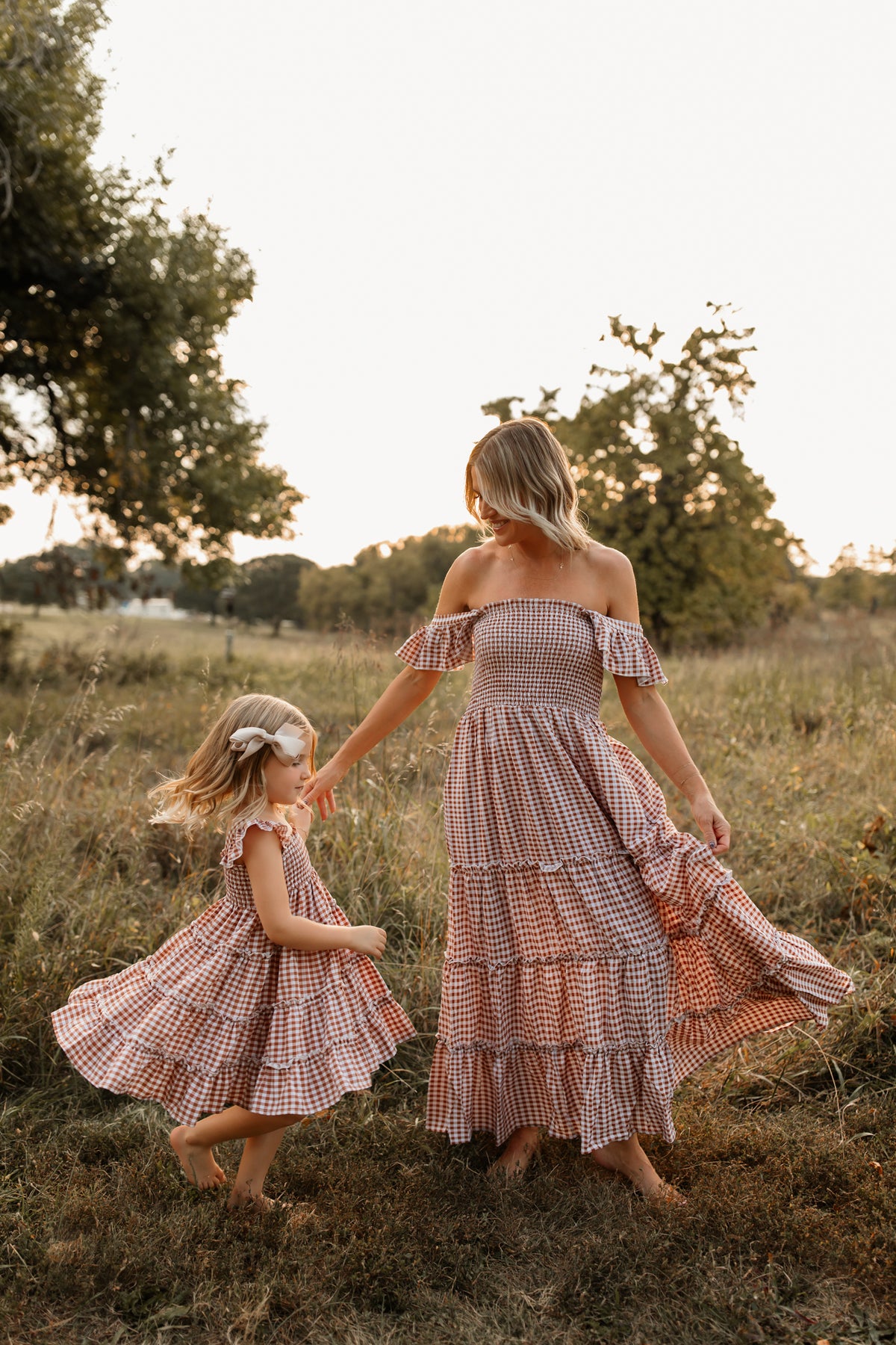 SS Girl's Dress Pia Dress (brown gingham)