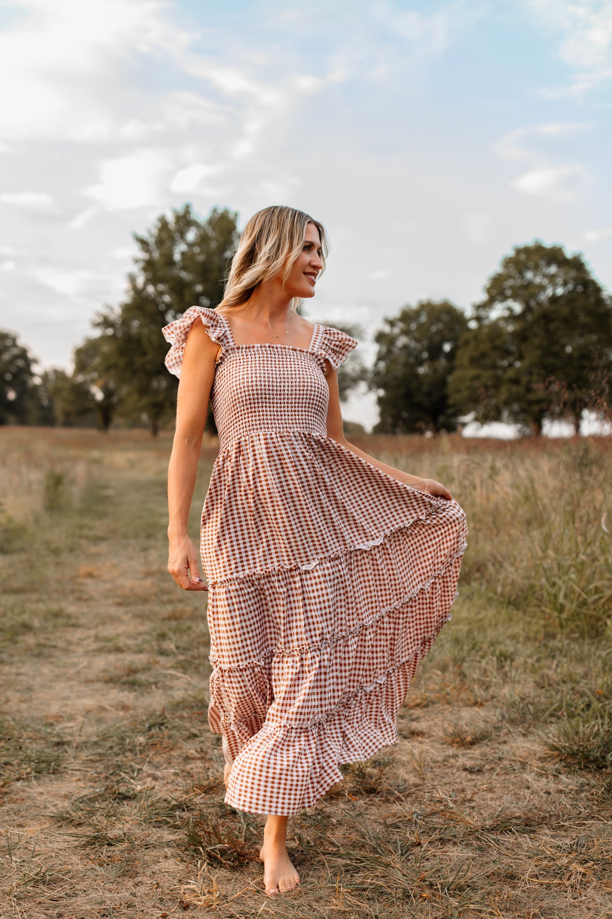 SS Women's Dress Women's Pia Dress (brown gingham)