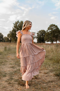 SS Women's Dress Women's Pia Dress (brown gingham)