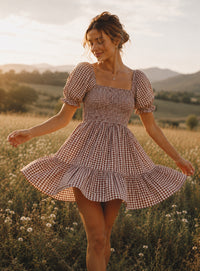 SS Women's Dress Women's Karina Mini (brown gingham)