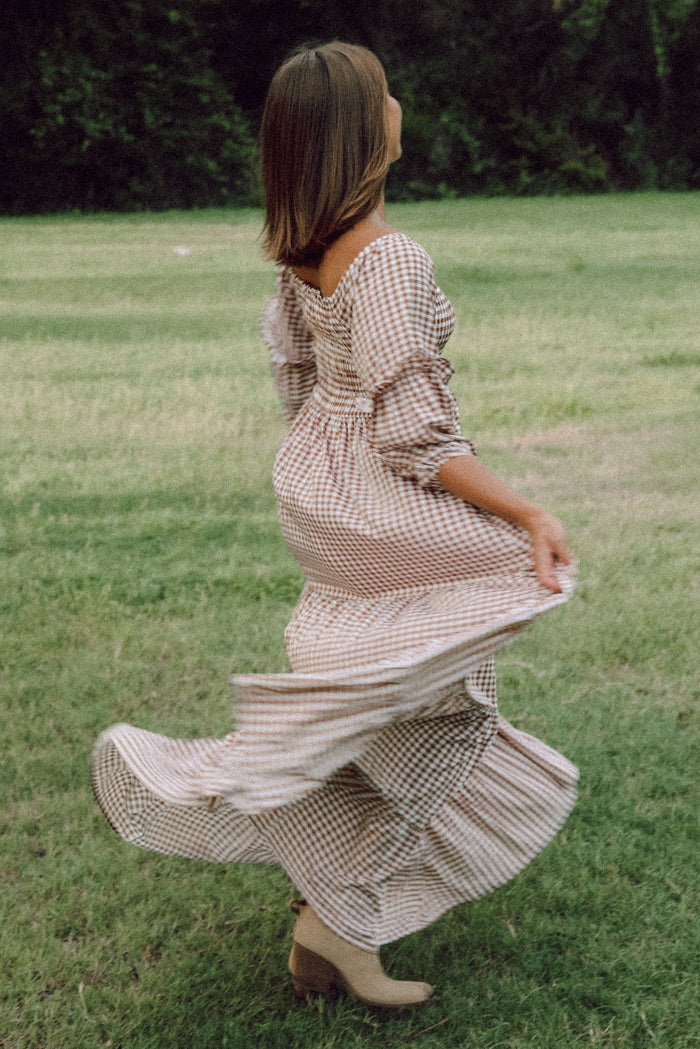 SS Women's Dress Women's Pippa Maxi (brown gingham)