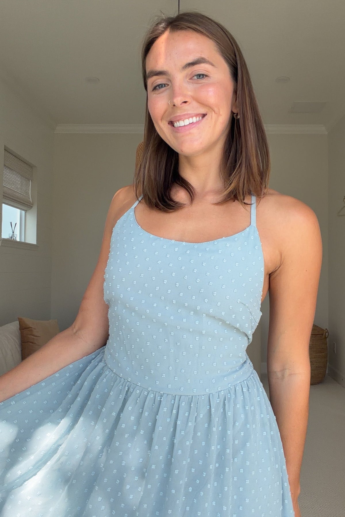SS Women's Wendy Dress Blue Swiss Dot