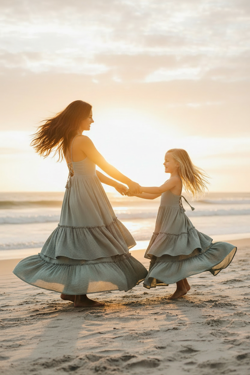 SS Girl's Dress Wendy Dress (soft teal muslin)
