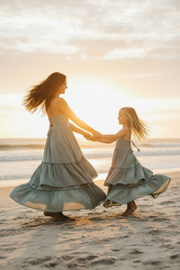 SS Girl's Dress Wendy Dress (soft teal muslin)