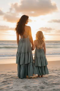 SS Girl's Dress Wendy Dress (soft teal muslin)
