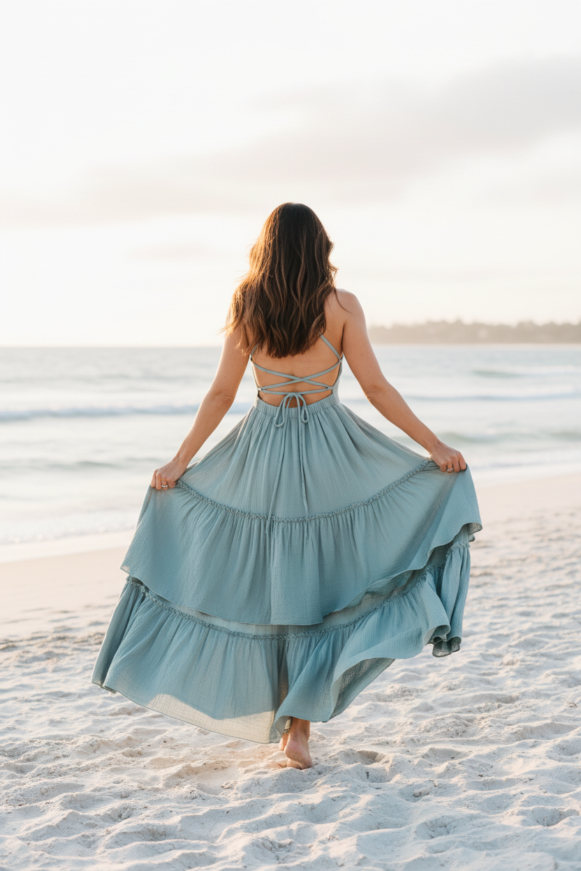 SS Women's Dress Women's Wendy Dress (soft teal muslin)