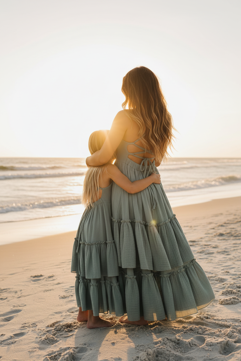 SS Girl's Dress Wendy Dress (soft teal muslin)