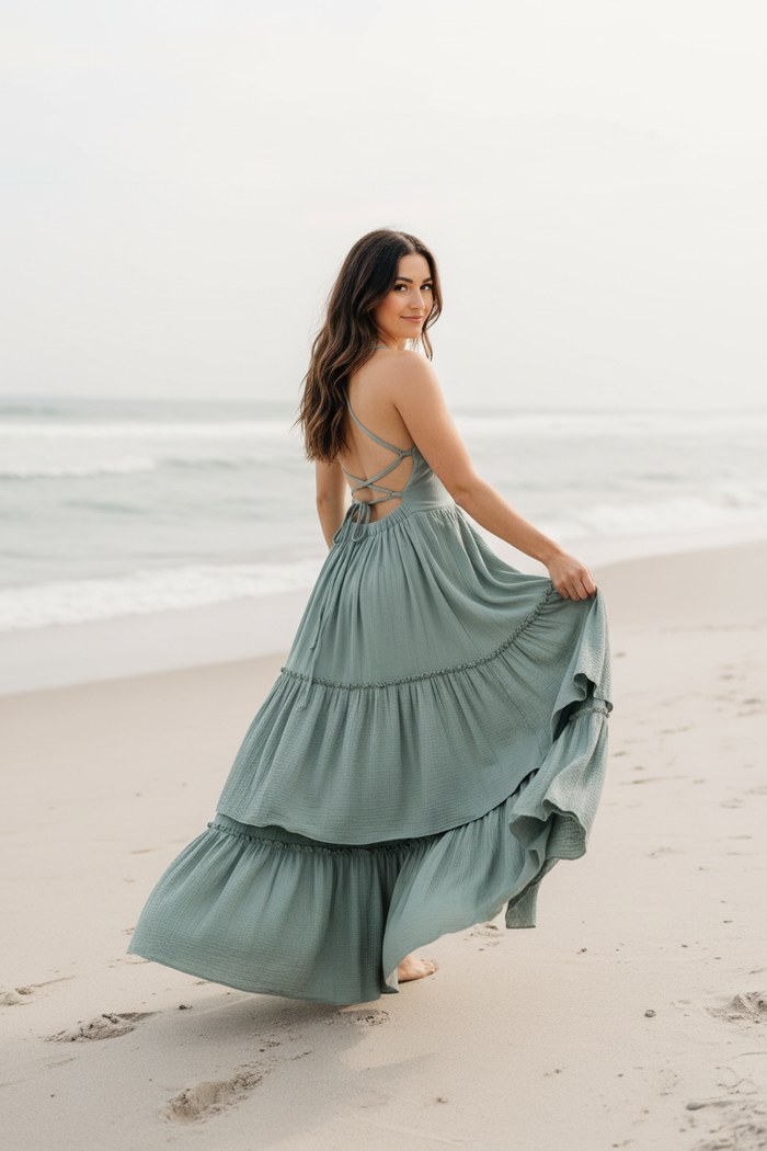 SS Women's Dress Women's Wendy Dress (soft teal muslin)