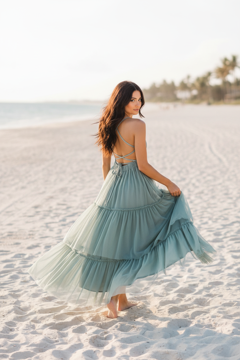 SS Women's Dress Women's Wendy Dress (soft teal tulle)