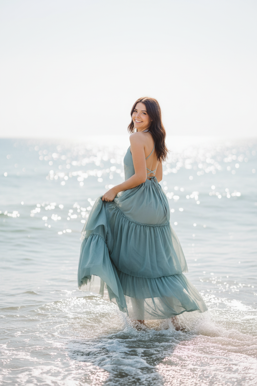 SS Women's Dress Women's Wendy Dress (soft teal tulle)