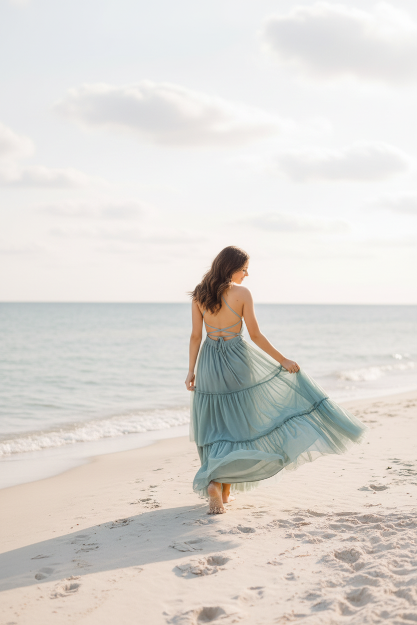 SS Women's Dress Women's Wendy Dress (soft teal tulle)