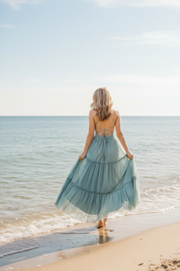 SS Women's Dress Women's Wendy Dress (soft teal tulle)