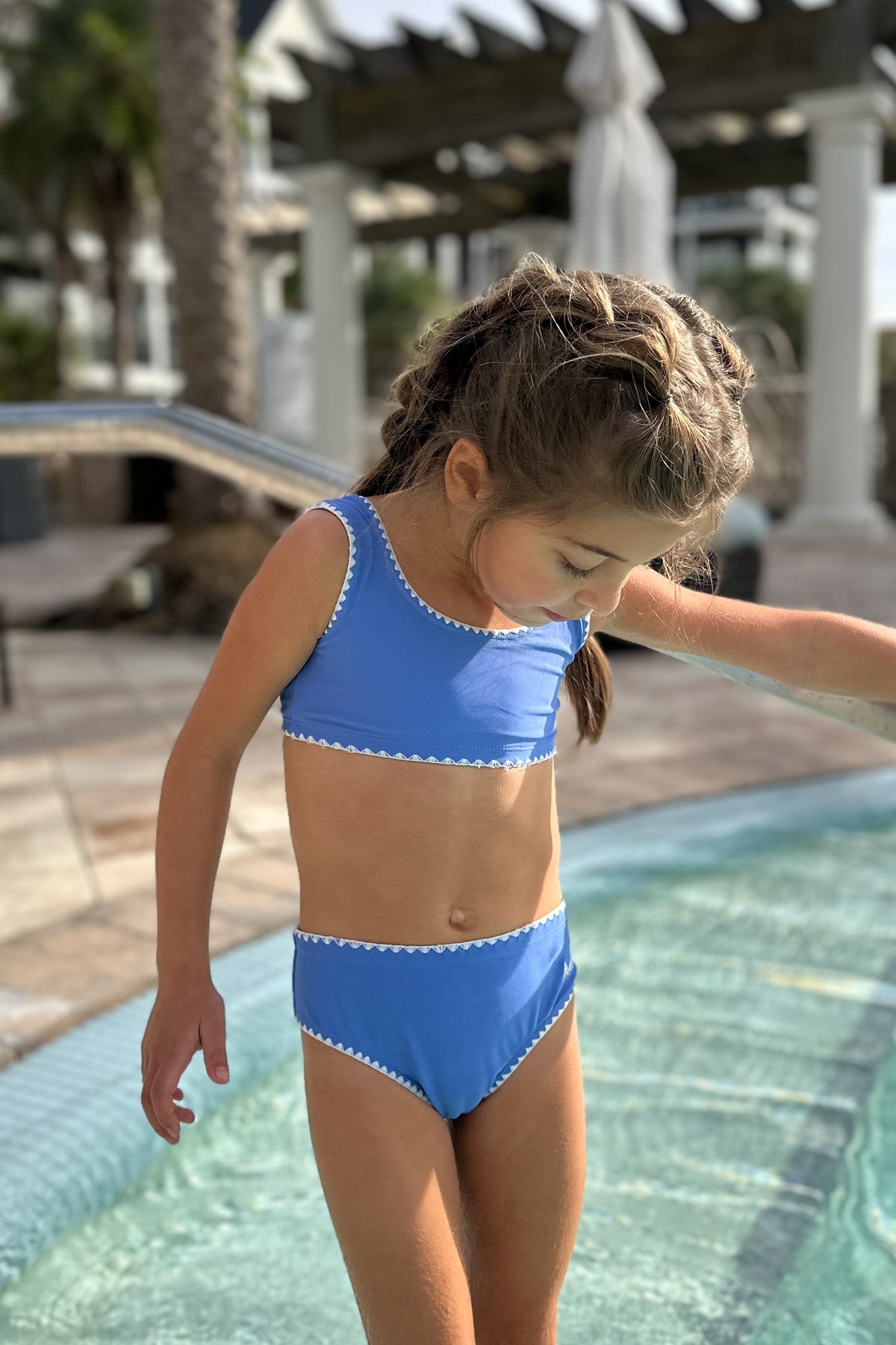 LB Girl's Swim Scoopback Set (bluebird embroidered)