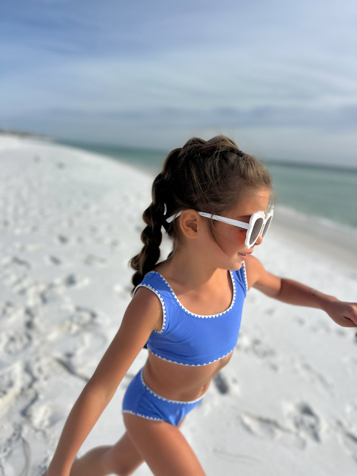 LB Girl's Swim Scoopback Set (bluebird embroidered)