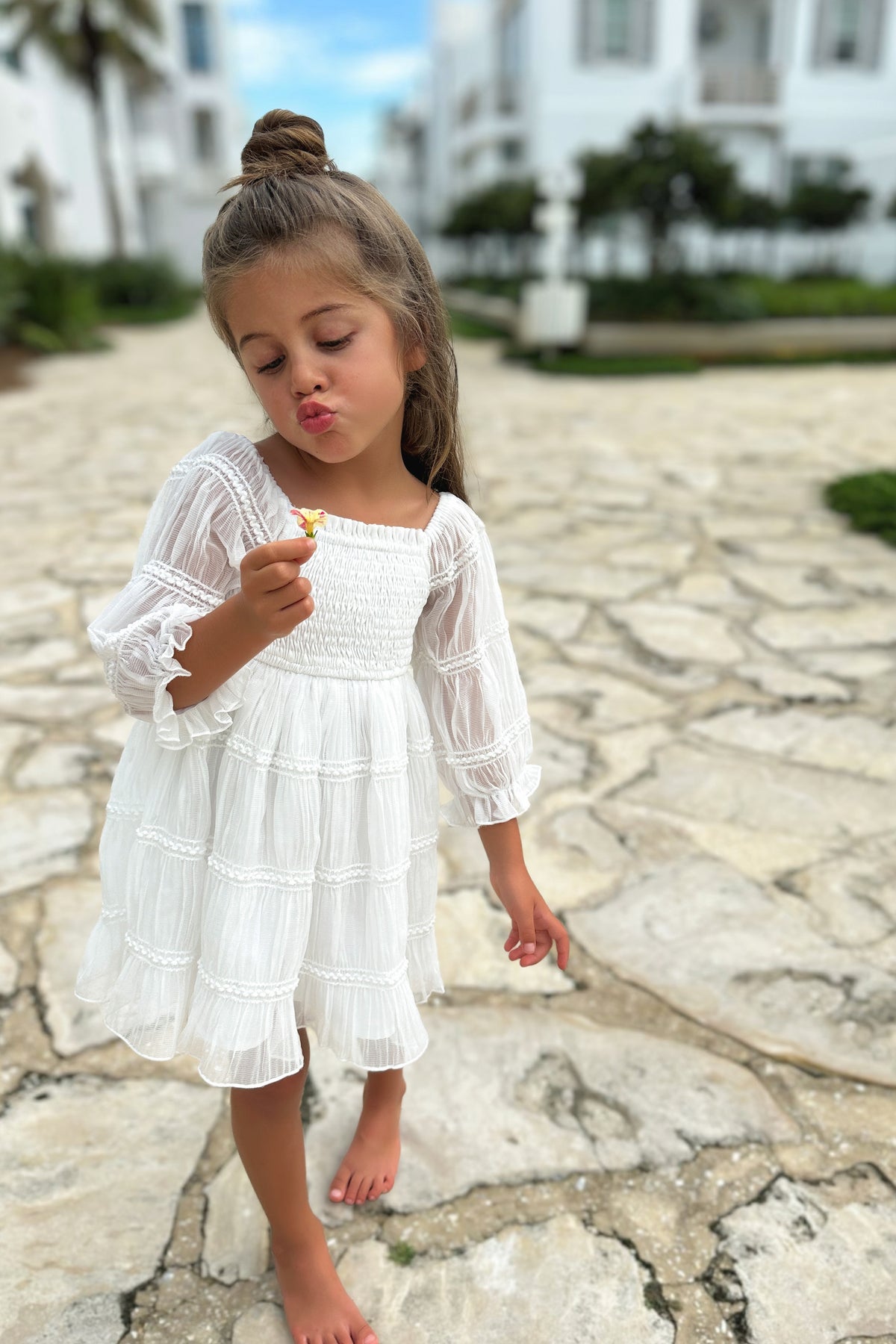 SS Girl's Dress Karina Dress (white chiffon)