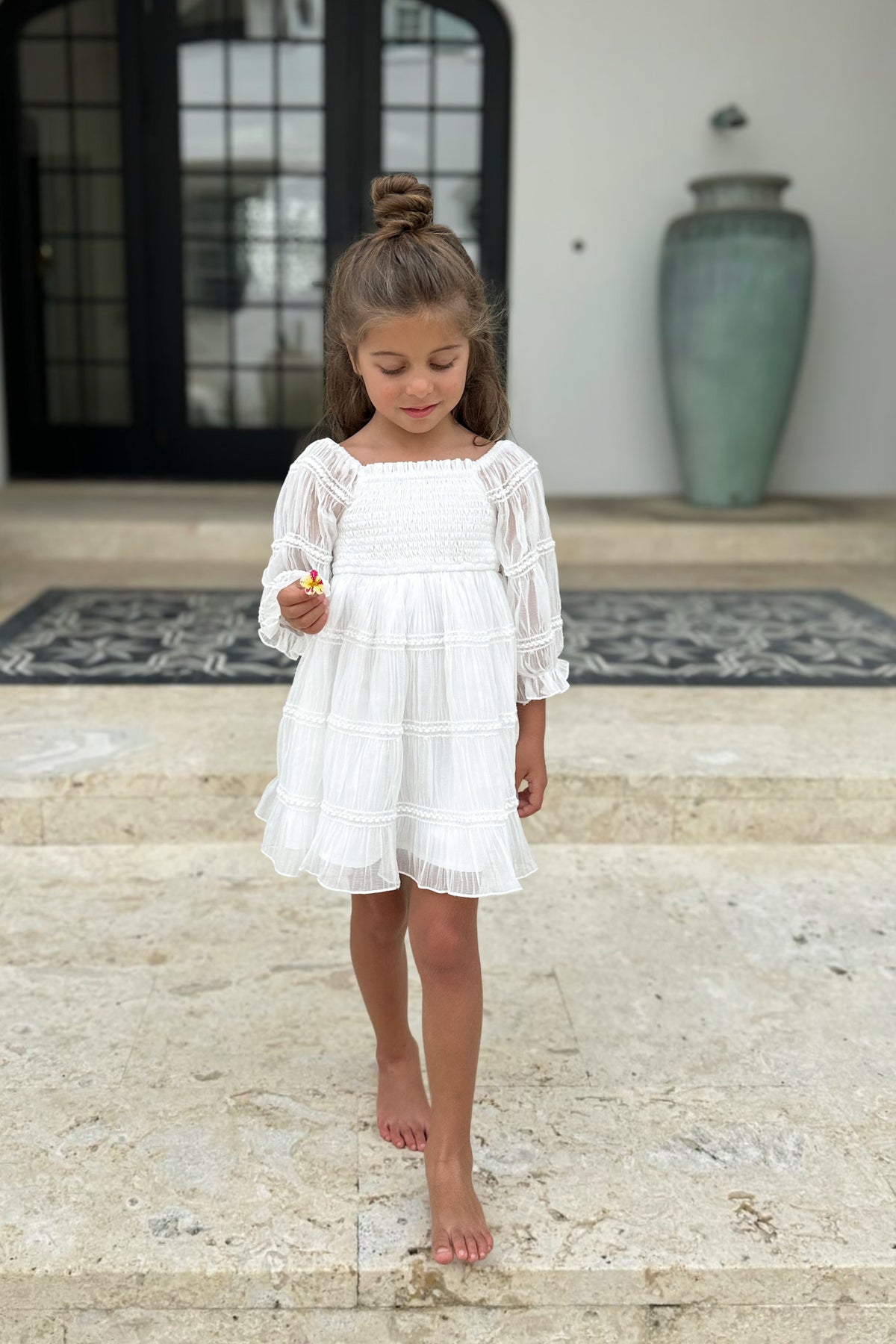SS Girl's Dress Karina Dress (white chiffon)